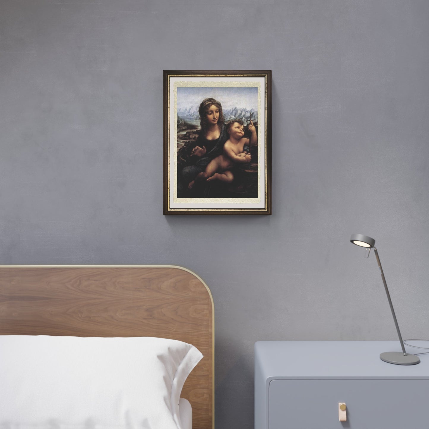 La Madonna dei Fusi di Leonardo da Vinci su pregiata carta Amalfi