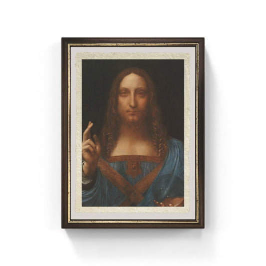 Salvator Mundi di Leonardo da Vinci su pregiata carta Amalfi