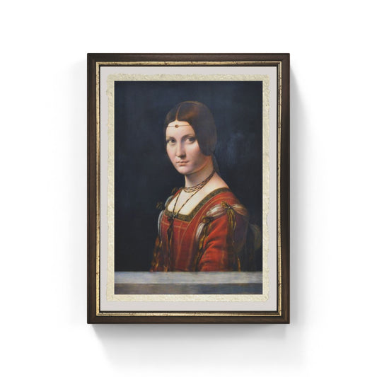 La belle ferronnière di Leonardo da Vinci su pregiata carta Amalfi