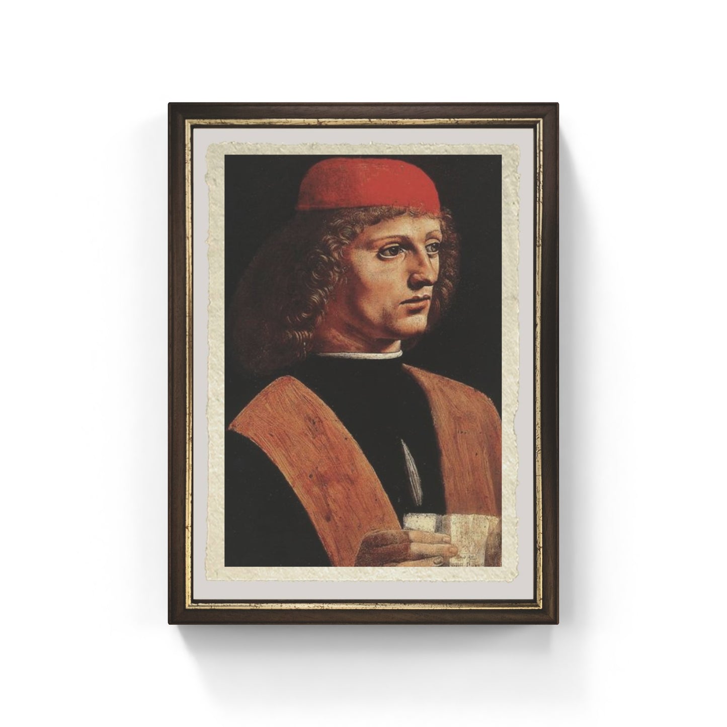 Il ritratto del Musico di Leonardo da Vinci su pregiata carta Amalfi