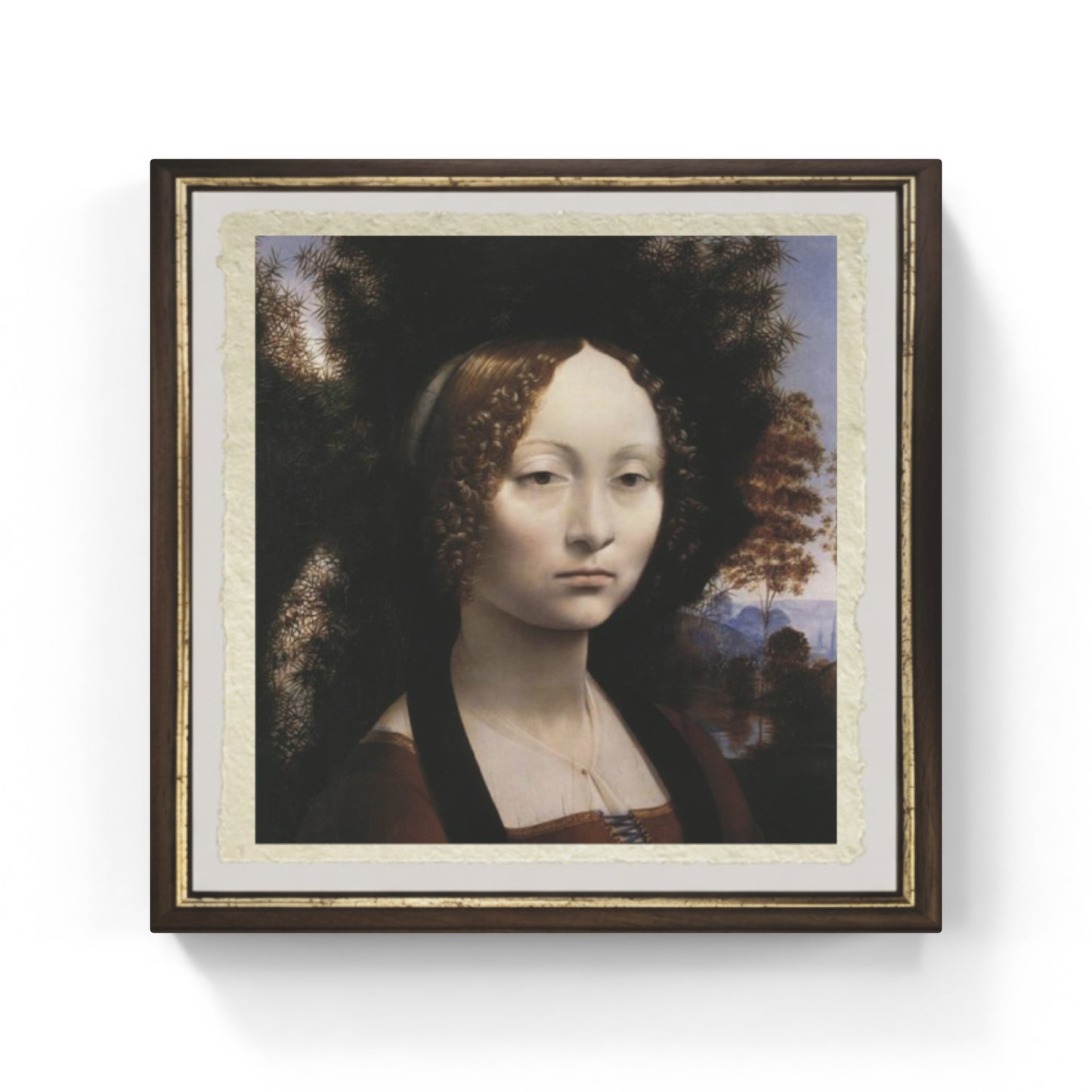 Portrait of Ginevra de' Benci by Leonardo da Vinci on refined Amalfi paper