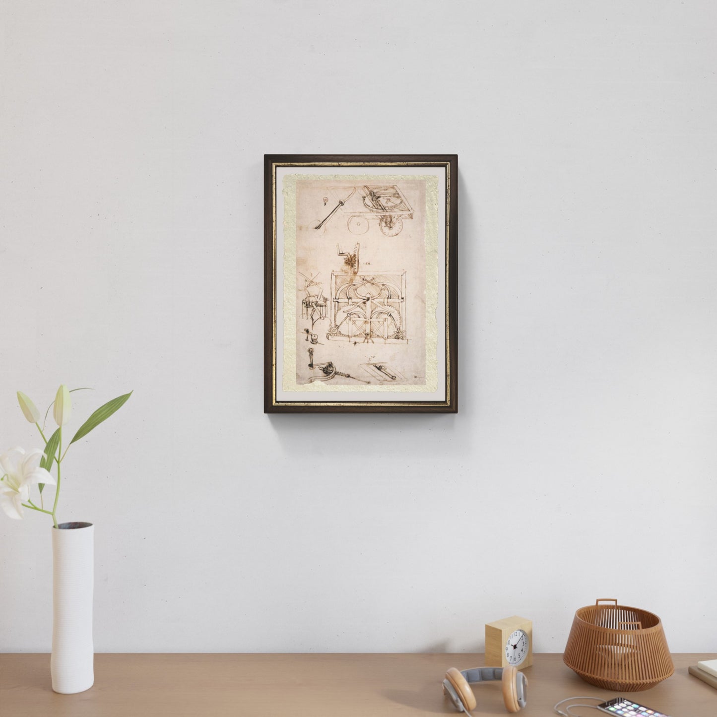 Leonardo Da Vinci's self-propelled chariot on fine Amalfi paper