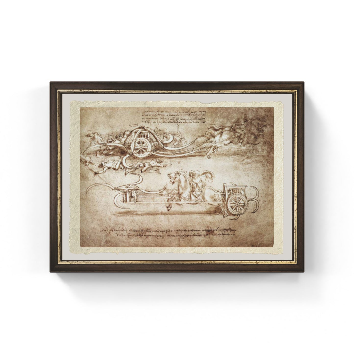 Leonardo Da Vinci's Assault Chariot with Scythes on Fine Amalfi Paper