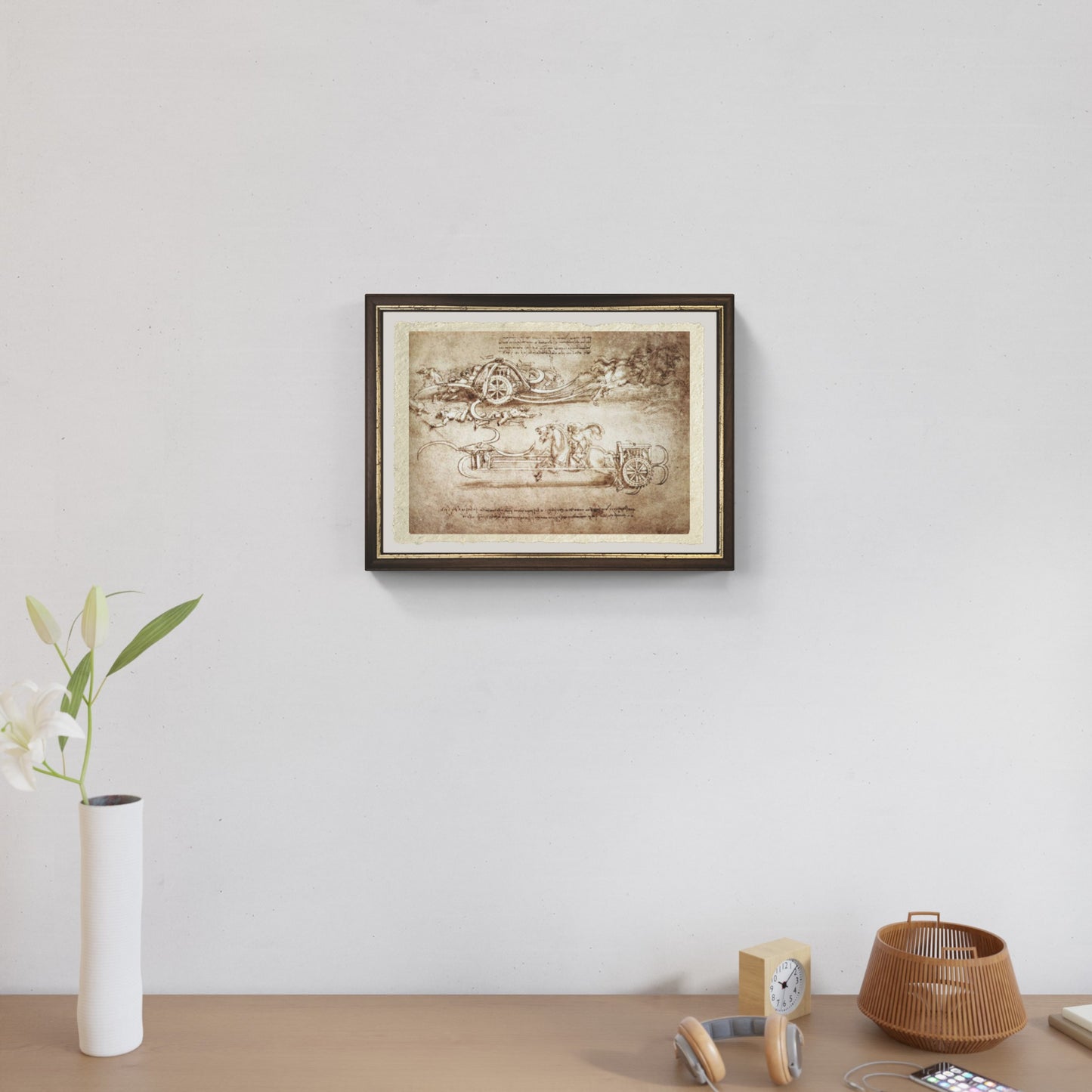 Leonardo Da Vinci's Assault Chariot with Scythes on Fine Amalfi Paper