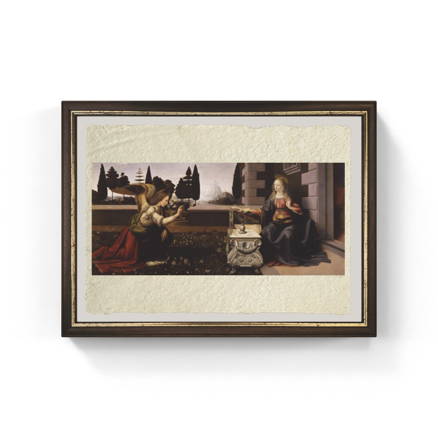 Leonardo Da Vinci's Annunciation on fine Amalfi paper