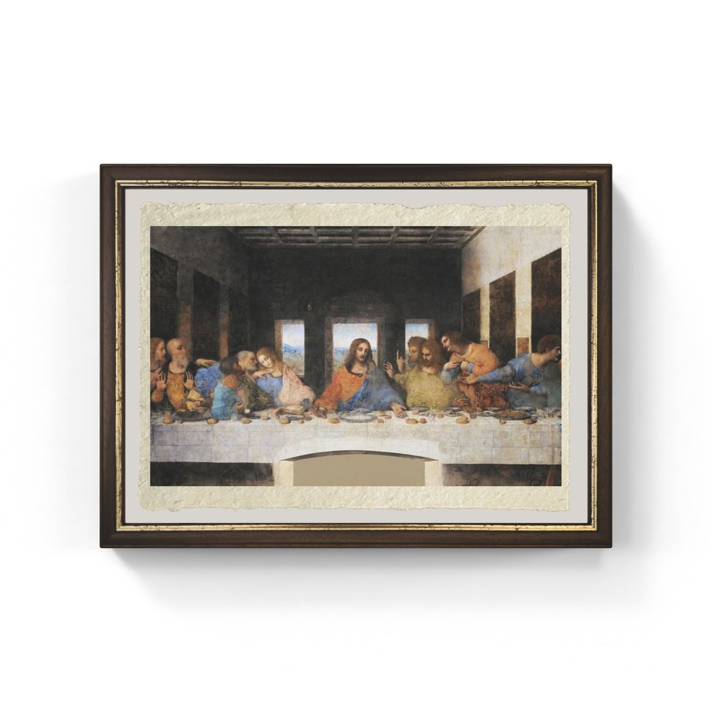 Ultima cena di Leonardo da Vinci su pregiata carta Amalfi