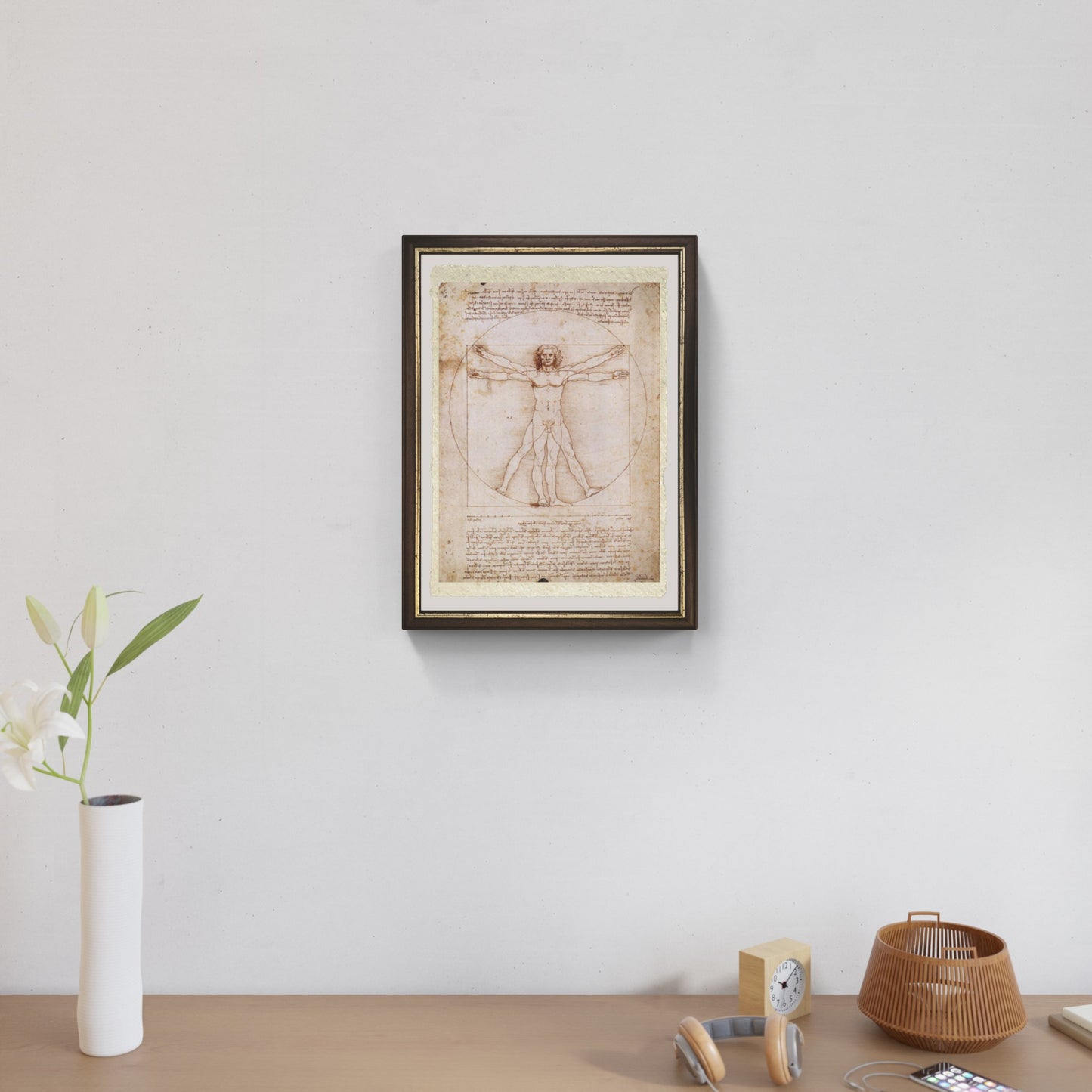 Leonardo Da Vinci's Vitruvian Man on fine Amalfi paper