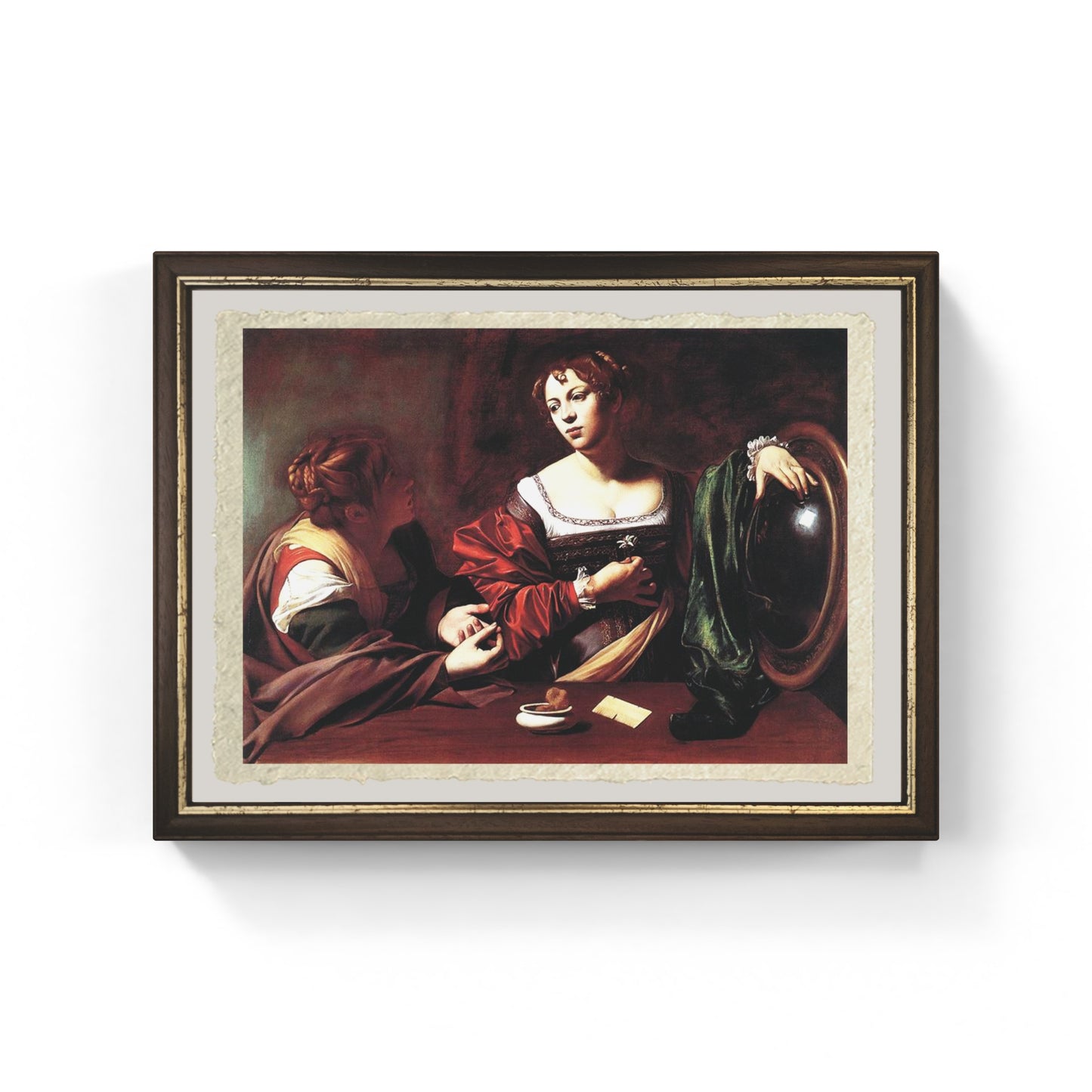 Marta e Maria Maddalena di Caravaggio su pregiata carta Amalfi