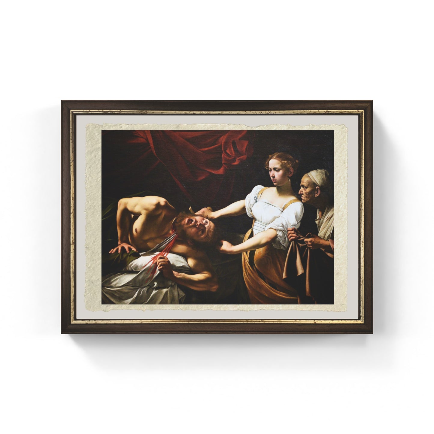 Giuditta e Oloferne di Caravaggio su pregiata carta Amalfi