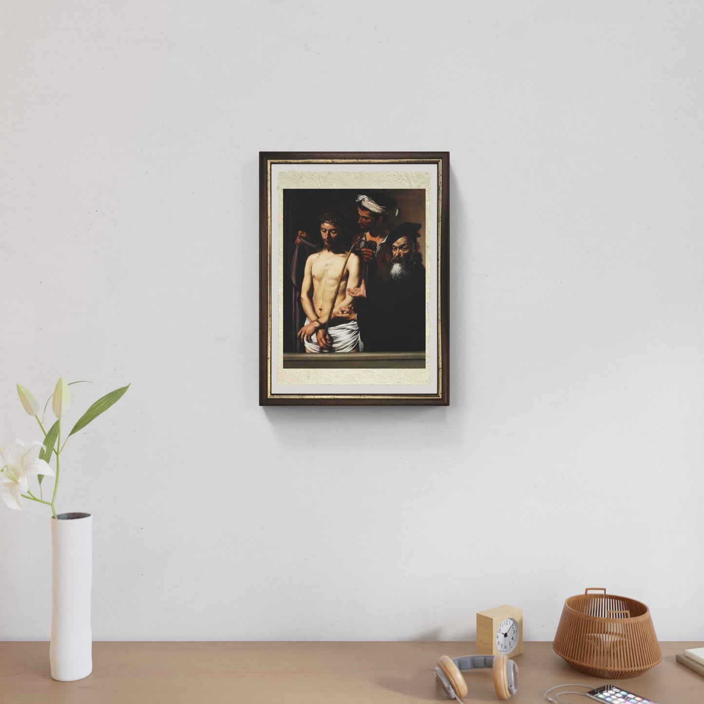 Ecce homo di Caravaggio su pregiata carta Amalfi