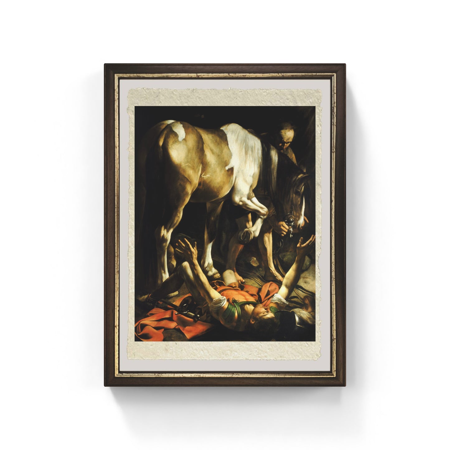 Conversione di san Paolo o Conversione di Saulo di Caravaggio su pregiata carta Amalfi