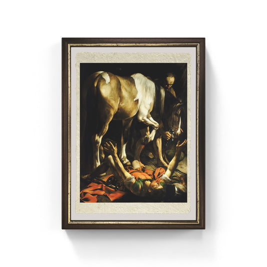 Conversione di san Paolo o Conversione di Saulo di Caravaggio su pregiata carta Amalfi