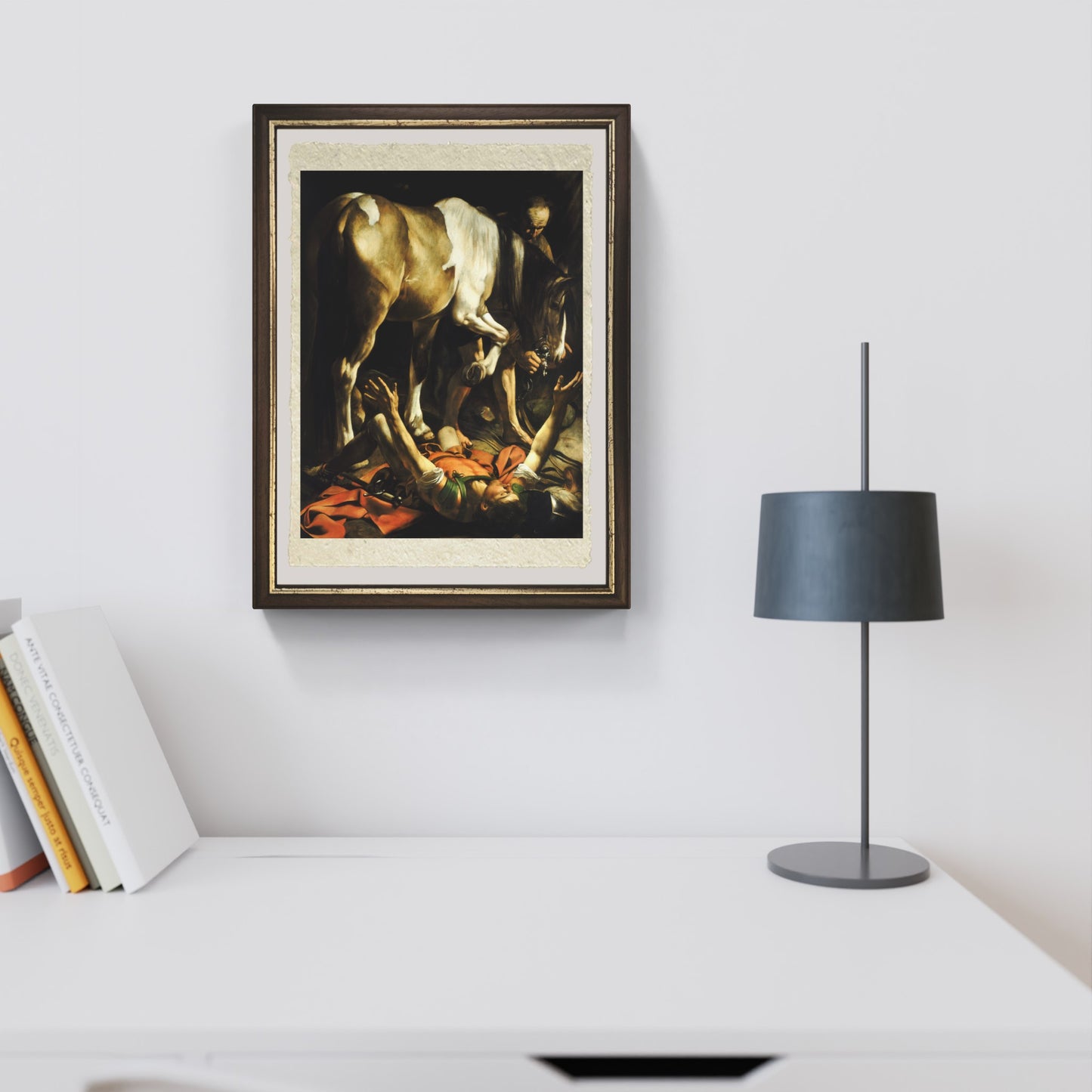 Conversione di san Paolo o Conversione di Saulo di Caravaggio su pregiata carta Amalfi