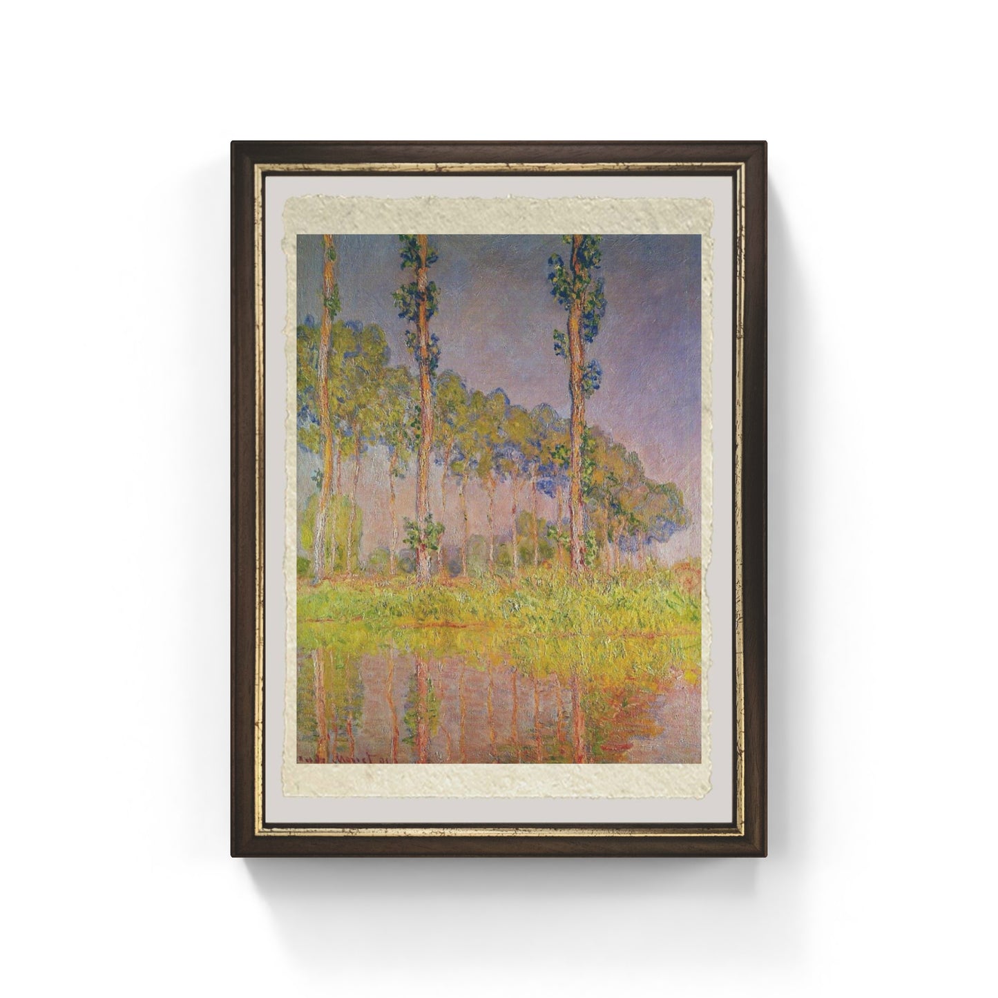 Tre alberi in primavera di Claude Monet su pregiata carta Amalfi