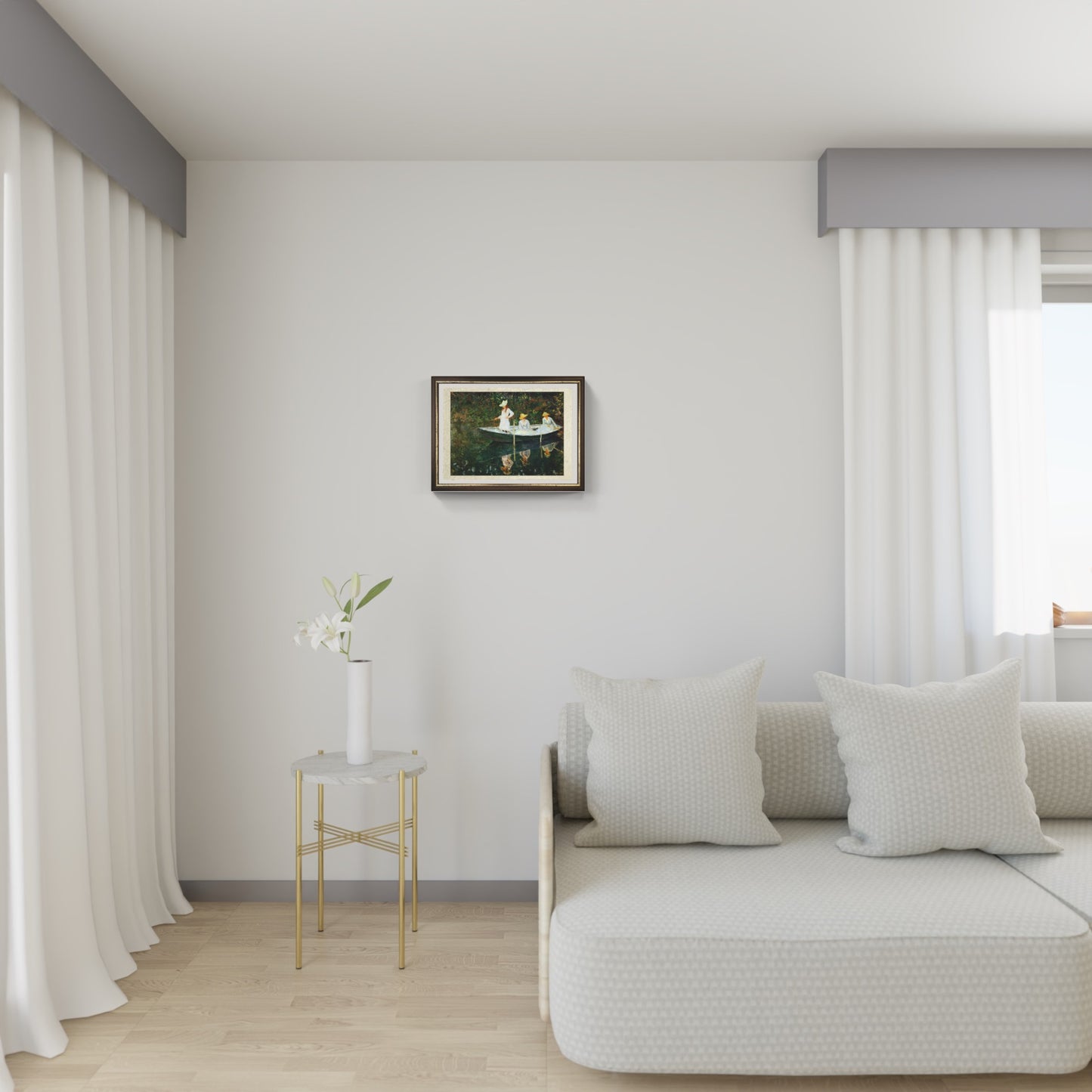 Boat at Giverny, painting by Claude Monet