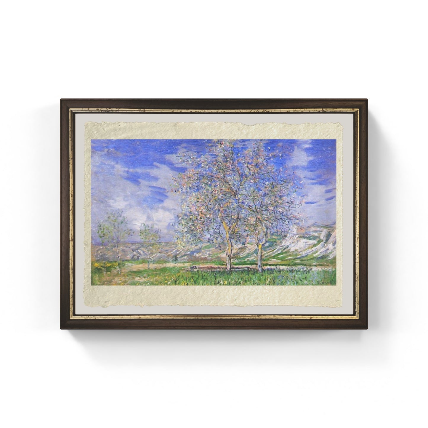 Peri in fiore di Claude Monet su pregiata carta Amalfi