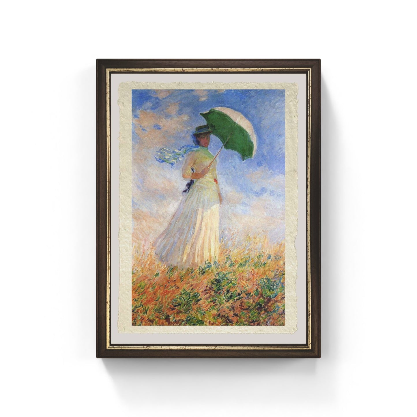 Passeggiata con il parasole di Claude Monet su pregiata carta Amalfi