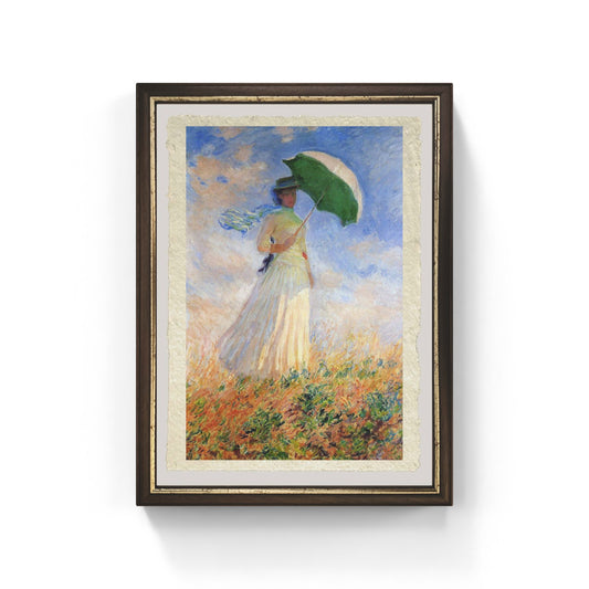 Passeggiata con il parasole di Claude Monet su pregiata carta Amalfi
