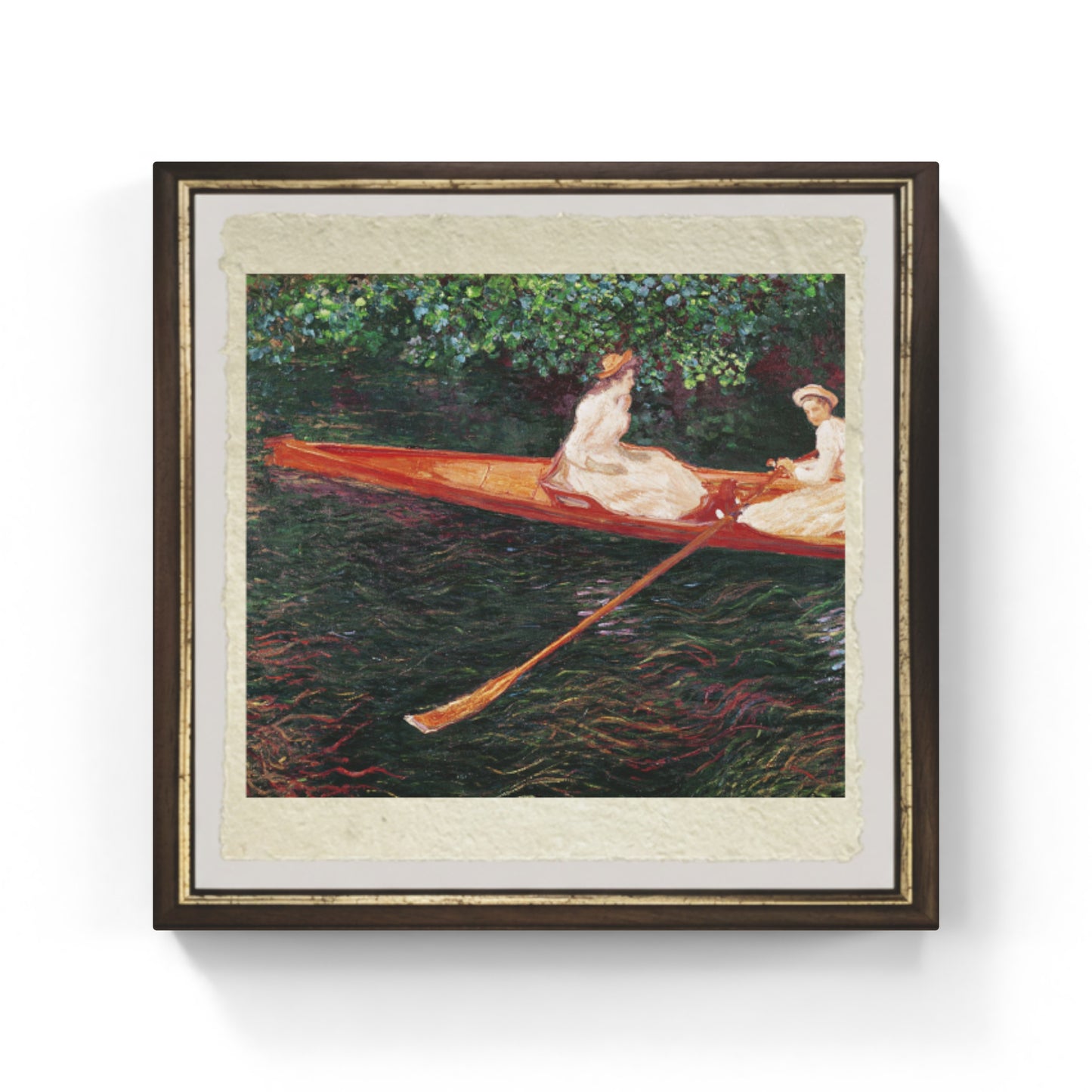 Canoe sull'Epte di Claude Monet su pregiata carta Amalfi