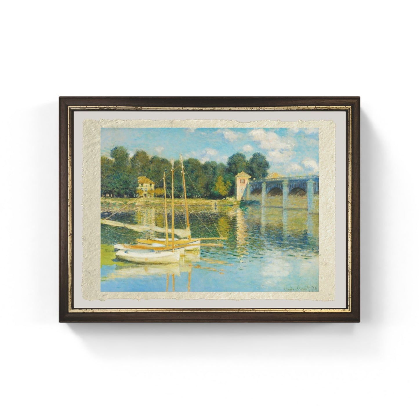 Ponte di argenteuil di Claude Monet su pregiata carta Amalfi