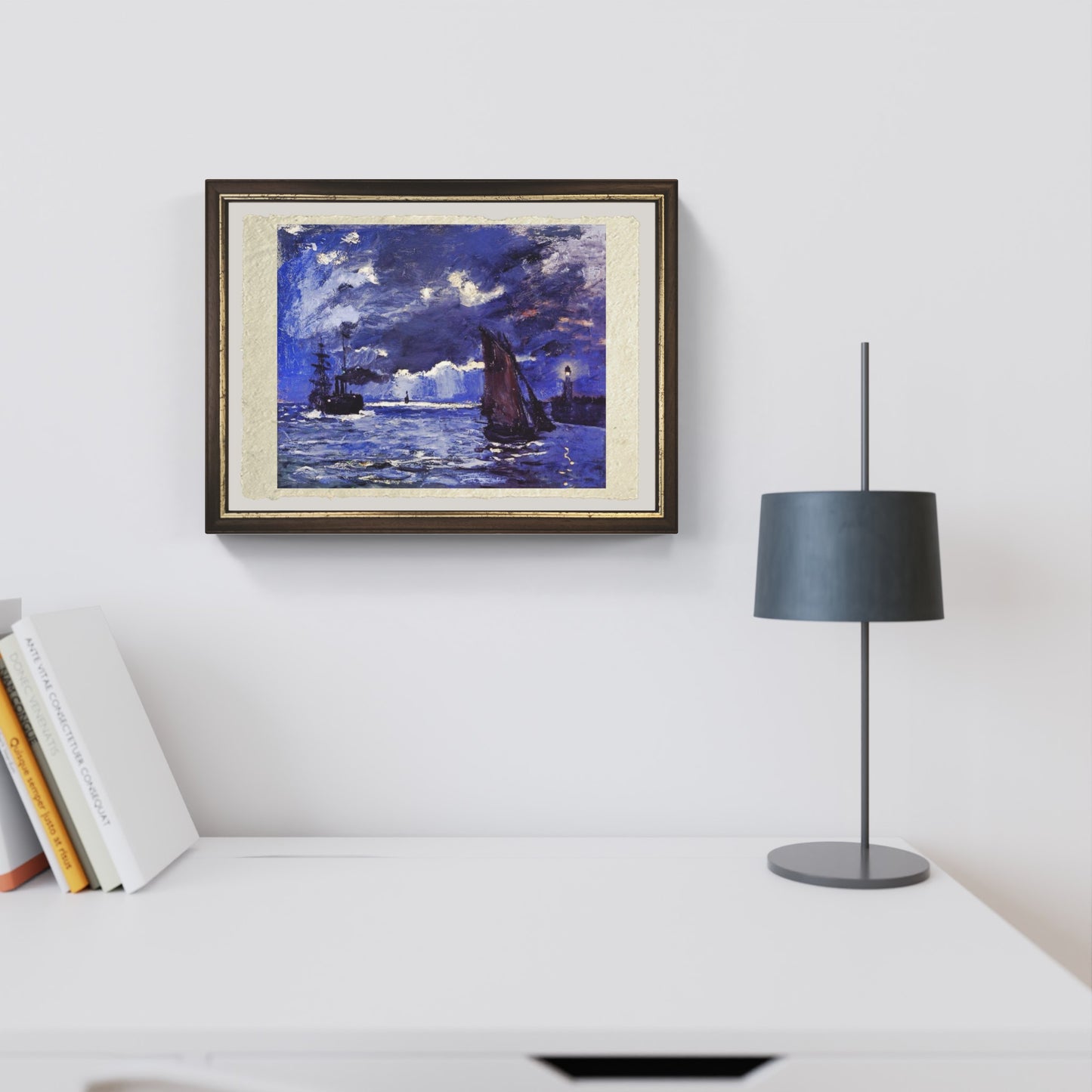 A Seascape, Shipping by Moonlight, painting by Claude Monet