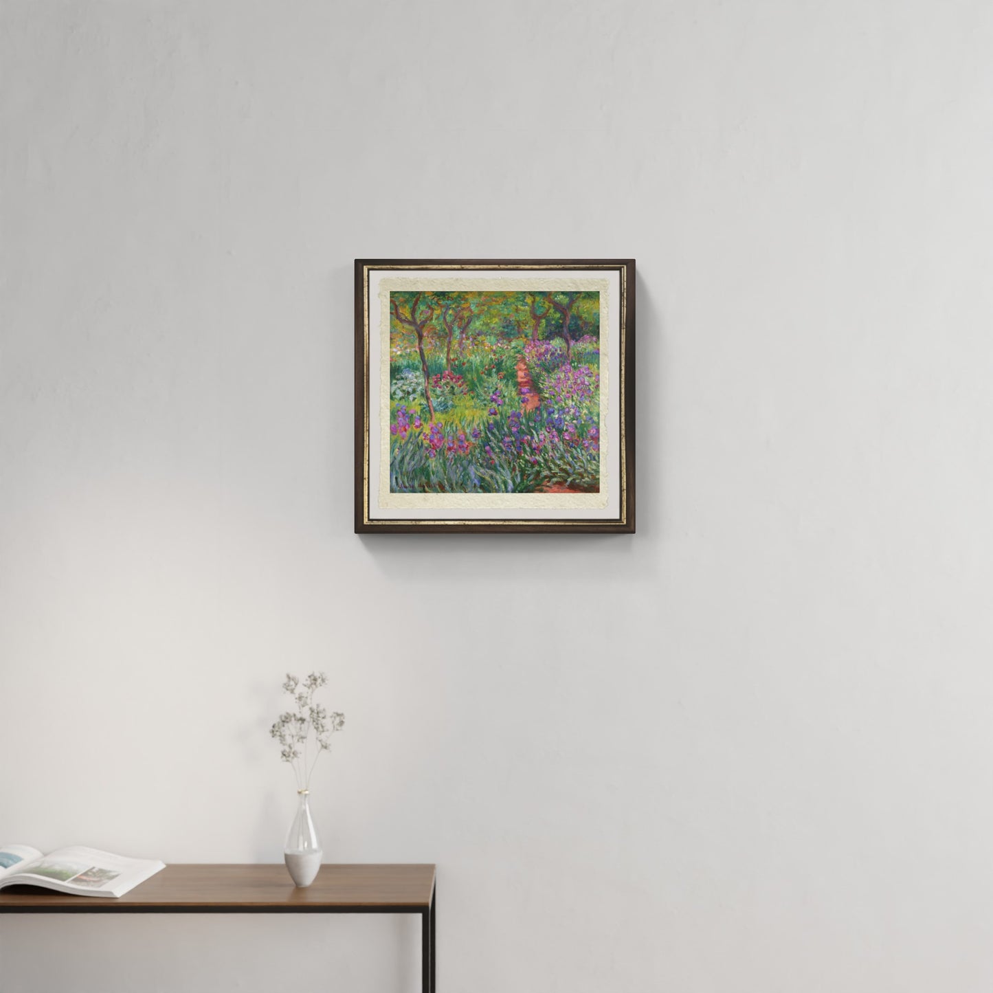 Iris nel giardino di Monet di Claude Monet su pregiata carta Amalfi
