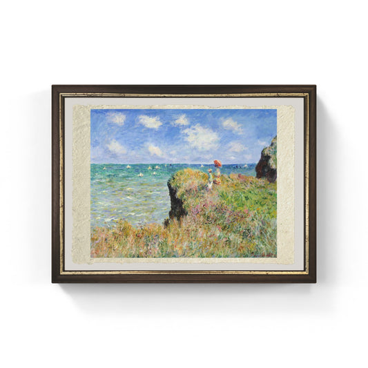 La passeggiata sulla scogliera a Pourville di Claude Monet su pregiata carta Amalfi