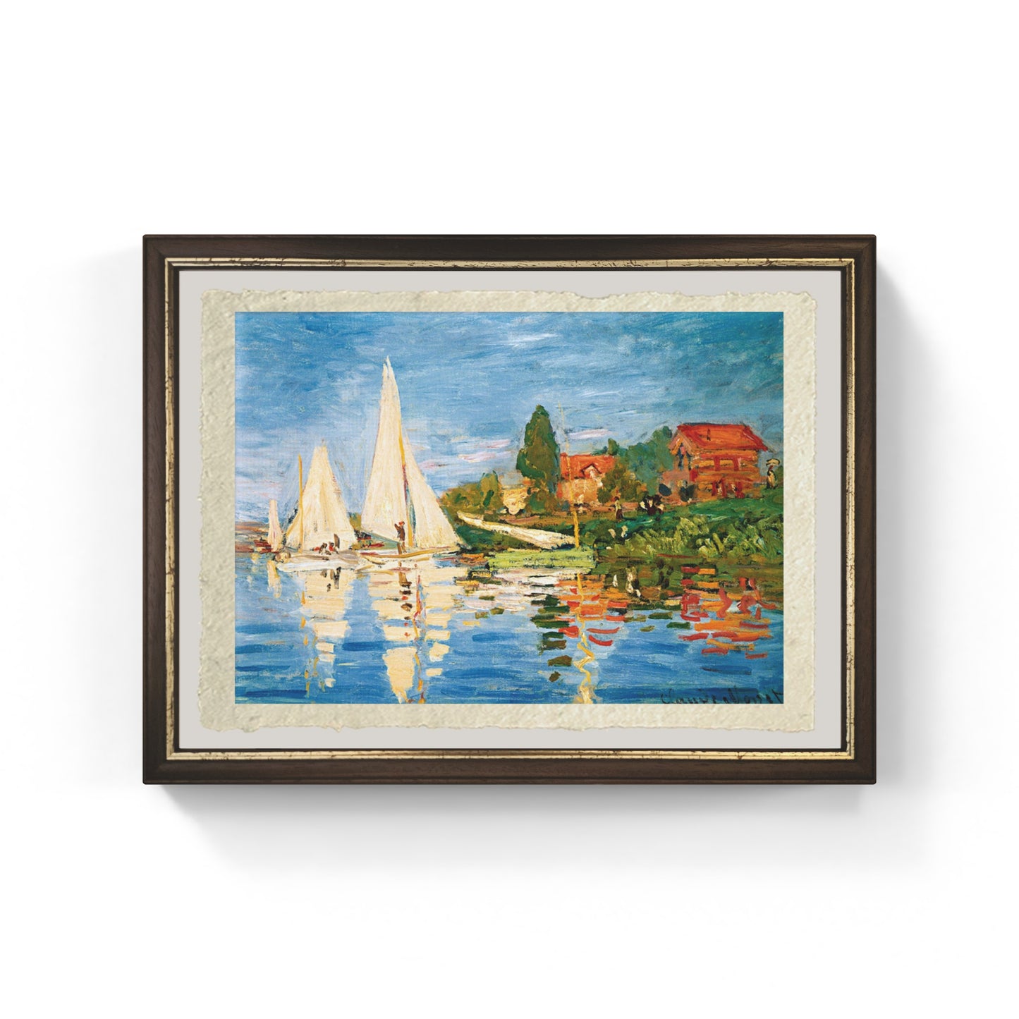 Regate ad Argenteuil di Claude Monet su pregiata carta Amalfi