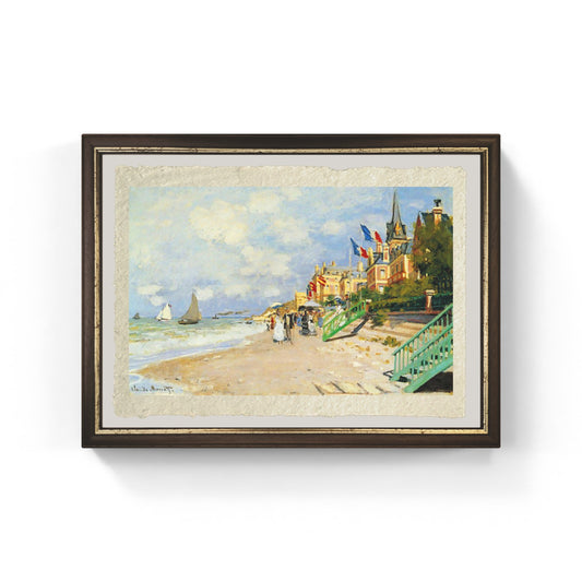 La spiaggia a Trouville di Claude Monet su pregiata carta Amalfi