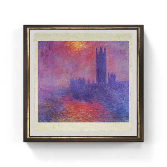 Il parlamento di Londra di Claude Monet su pregiata carta Amalfi