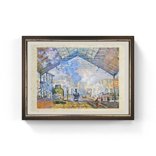 La Gare St Lazare di Claude Monet su pregiata carta Amalfi
