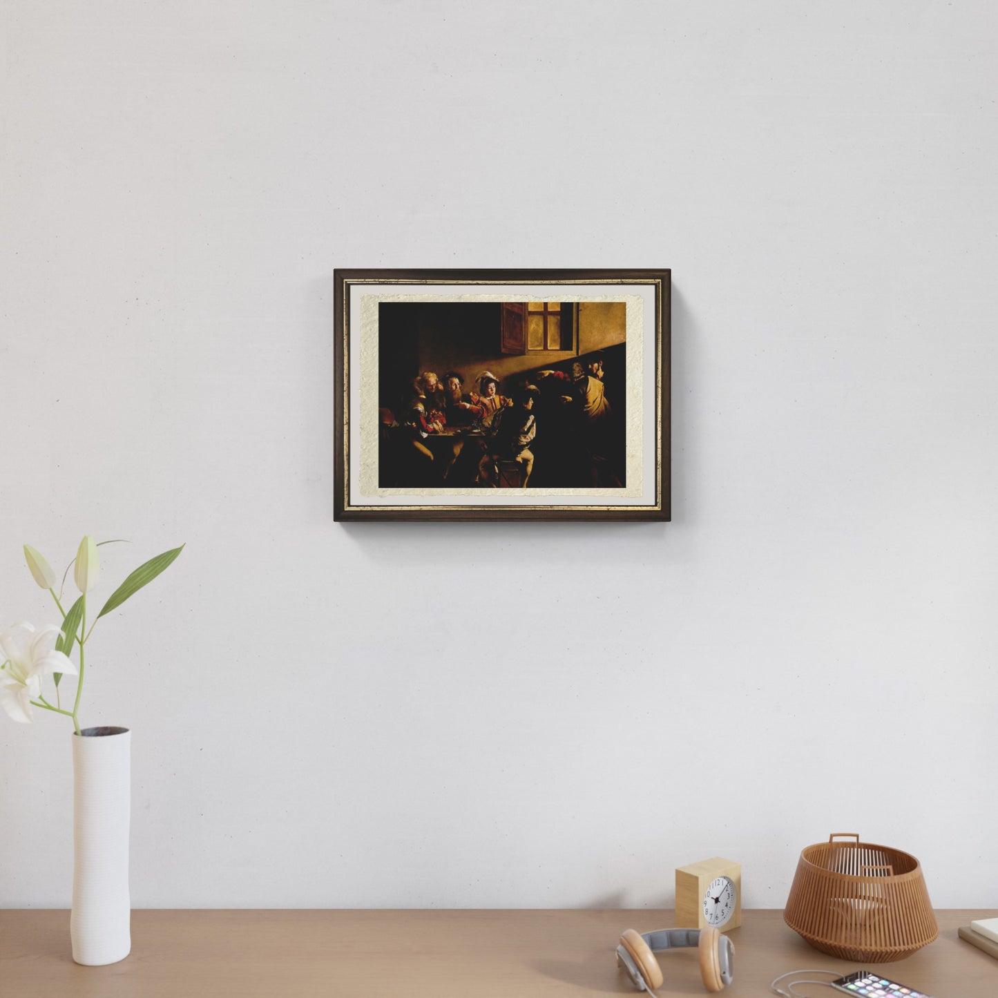 The Calling of Saint Matthew by Caravaggio on fine Amalfi paper