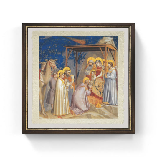 Adorazione dei Magi di Giotto su pregiata carta Amalfi