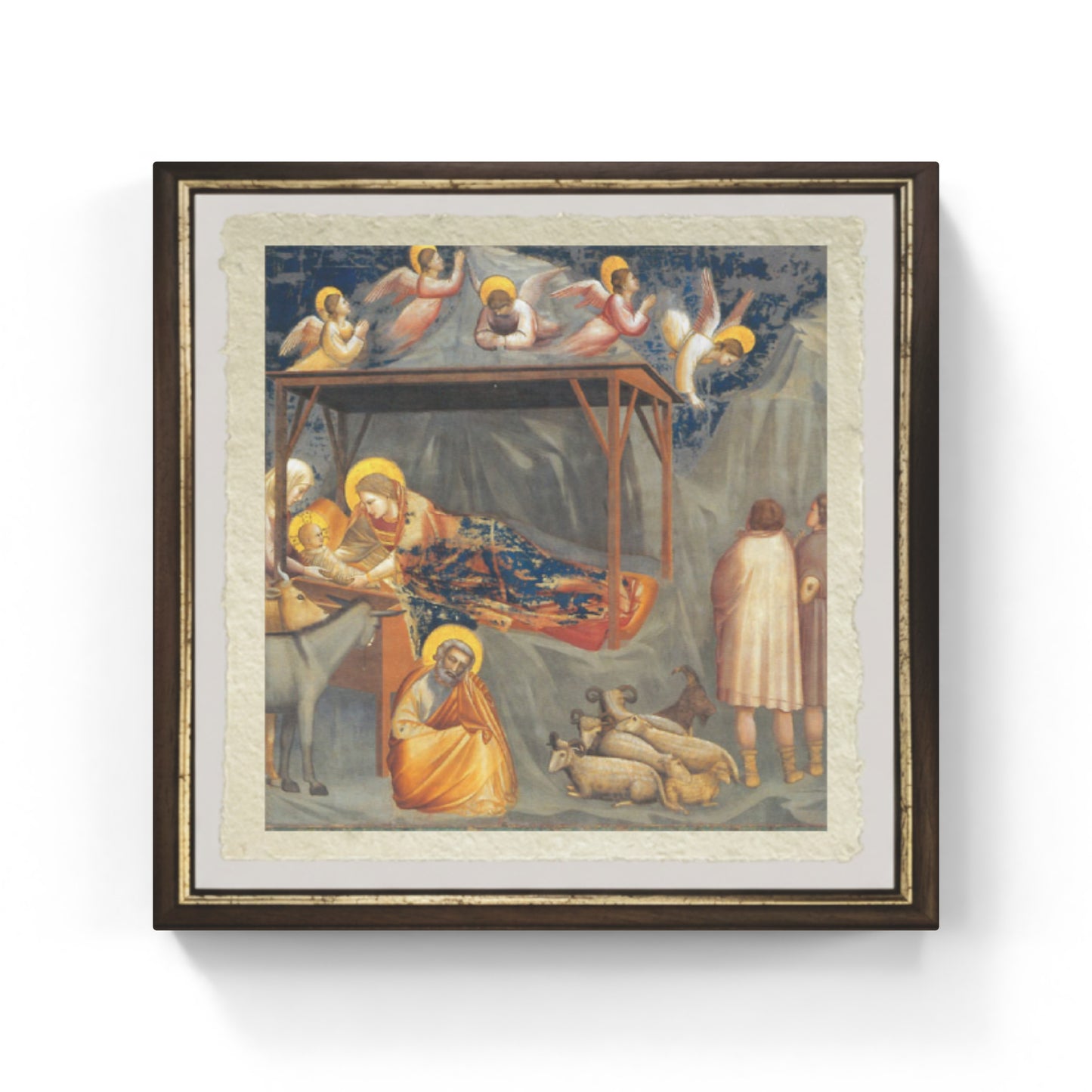 Nativity of Jesus by Giotto on refined Amalfi paper