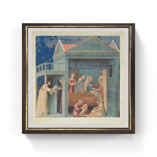 Natività di Maria di Giotto su pregiata carta Amalfi