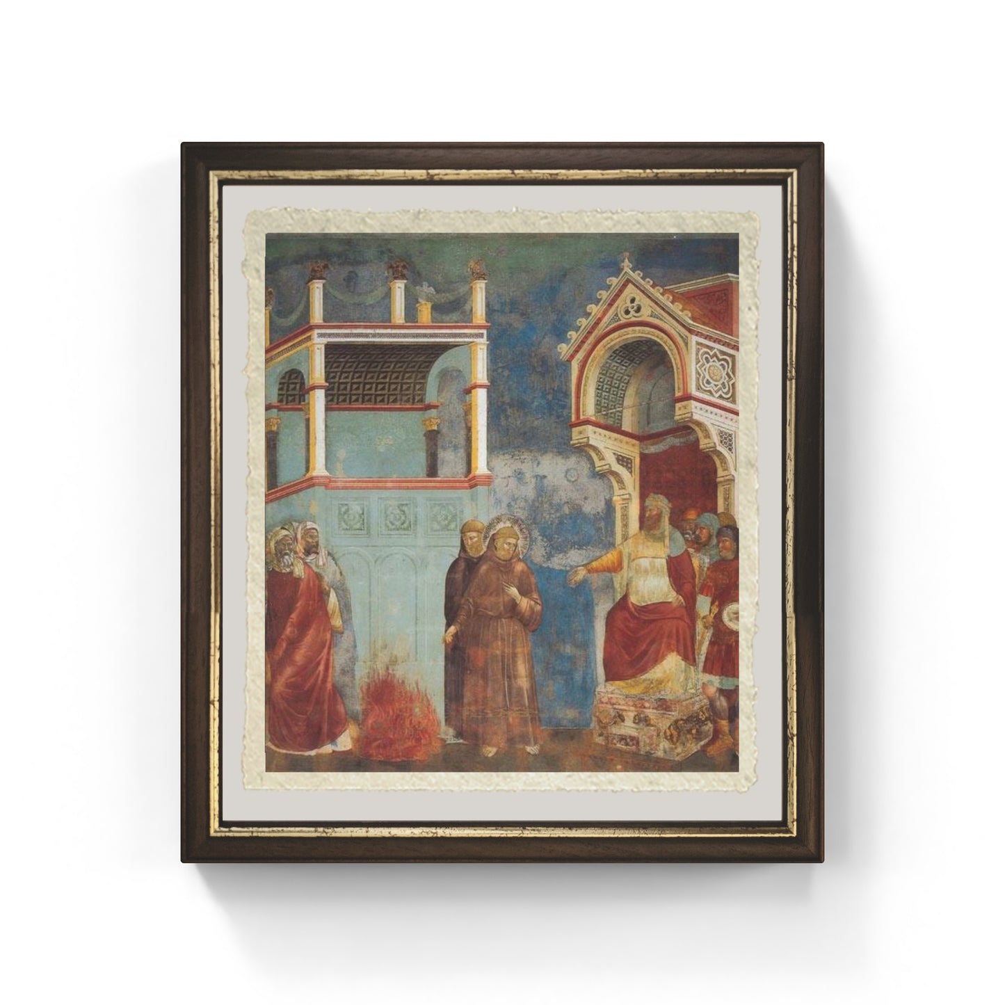 Saint Francis before the Sultan by Giotto on refined Amalfi paper