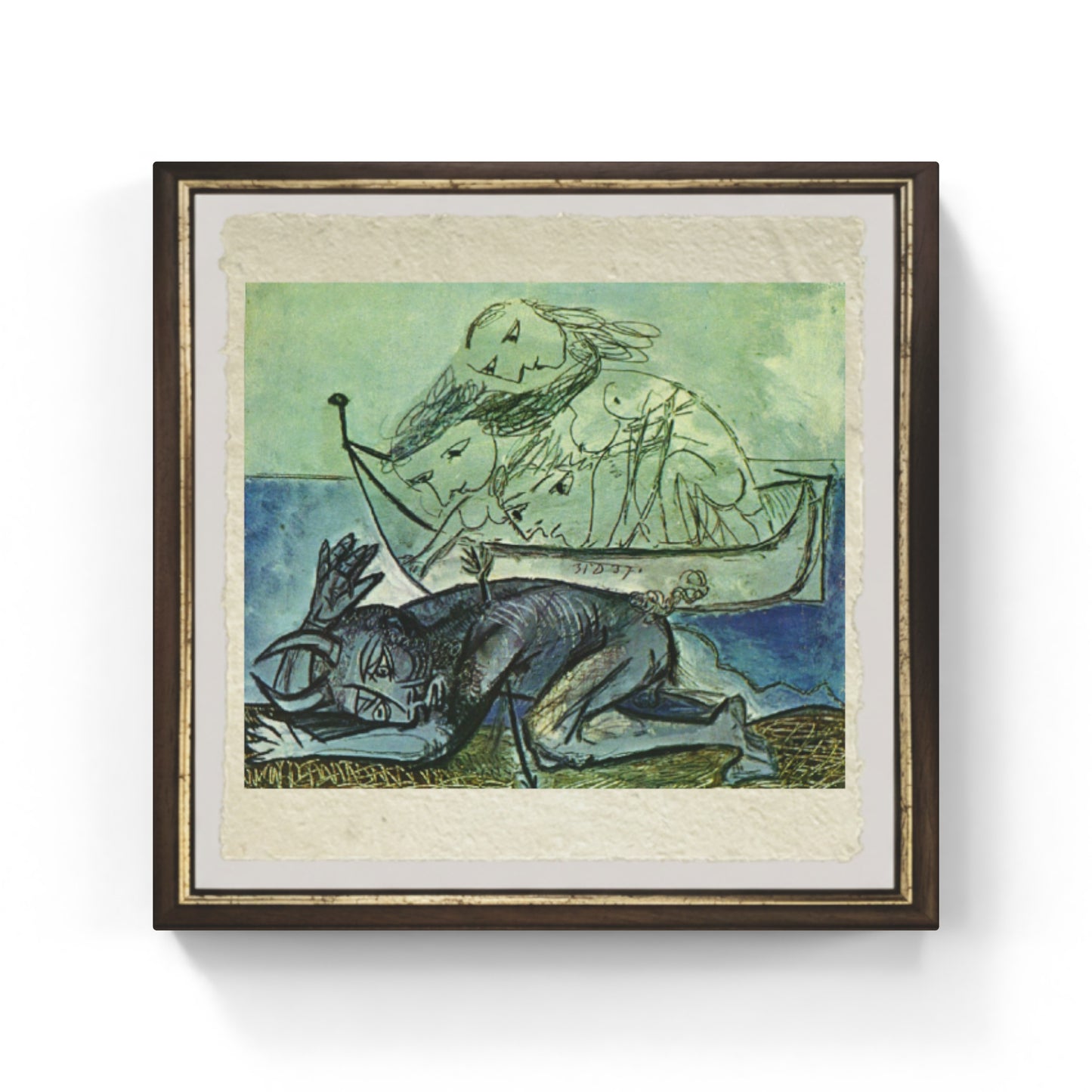 Il Minotauro ferito di Pablo Picasso su pregiata carta Amalfi