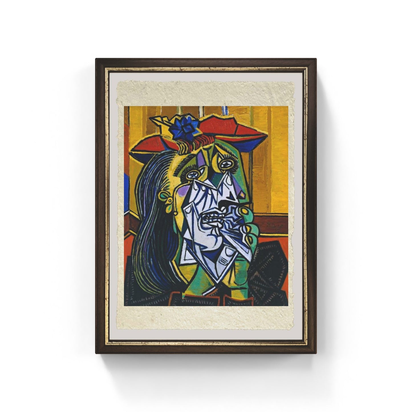 Donna che piange di Pablo Picasso su pregiata carta Amalfi