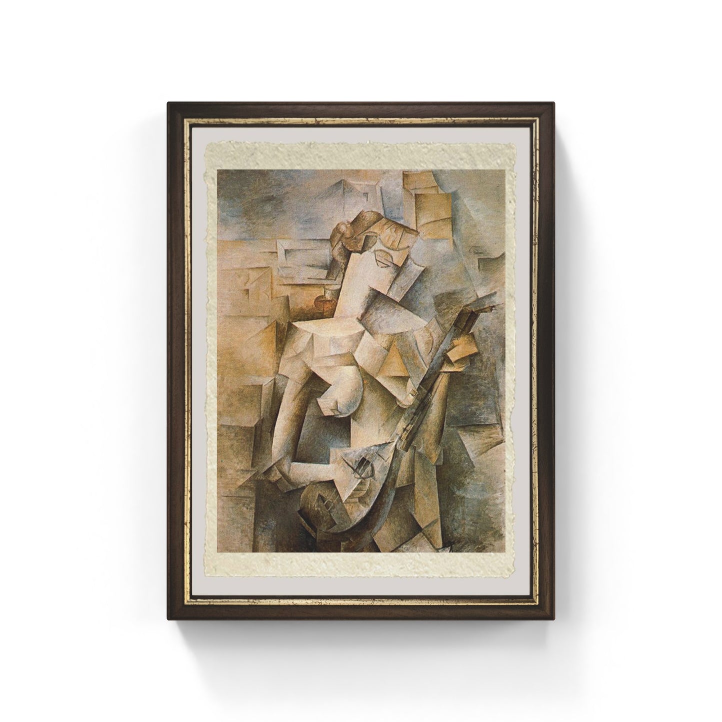 Ragazza con Mandolino di Pablo Picasso su pregiata carta Amalfi