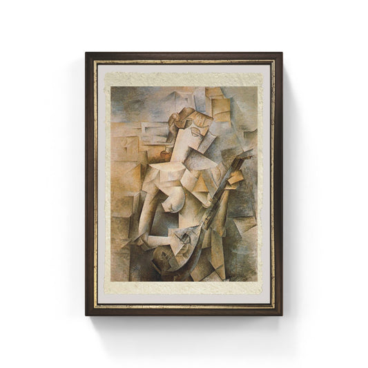 Ragazza con Mandolino di Pablo Picasso su pregiata carta Amalfi