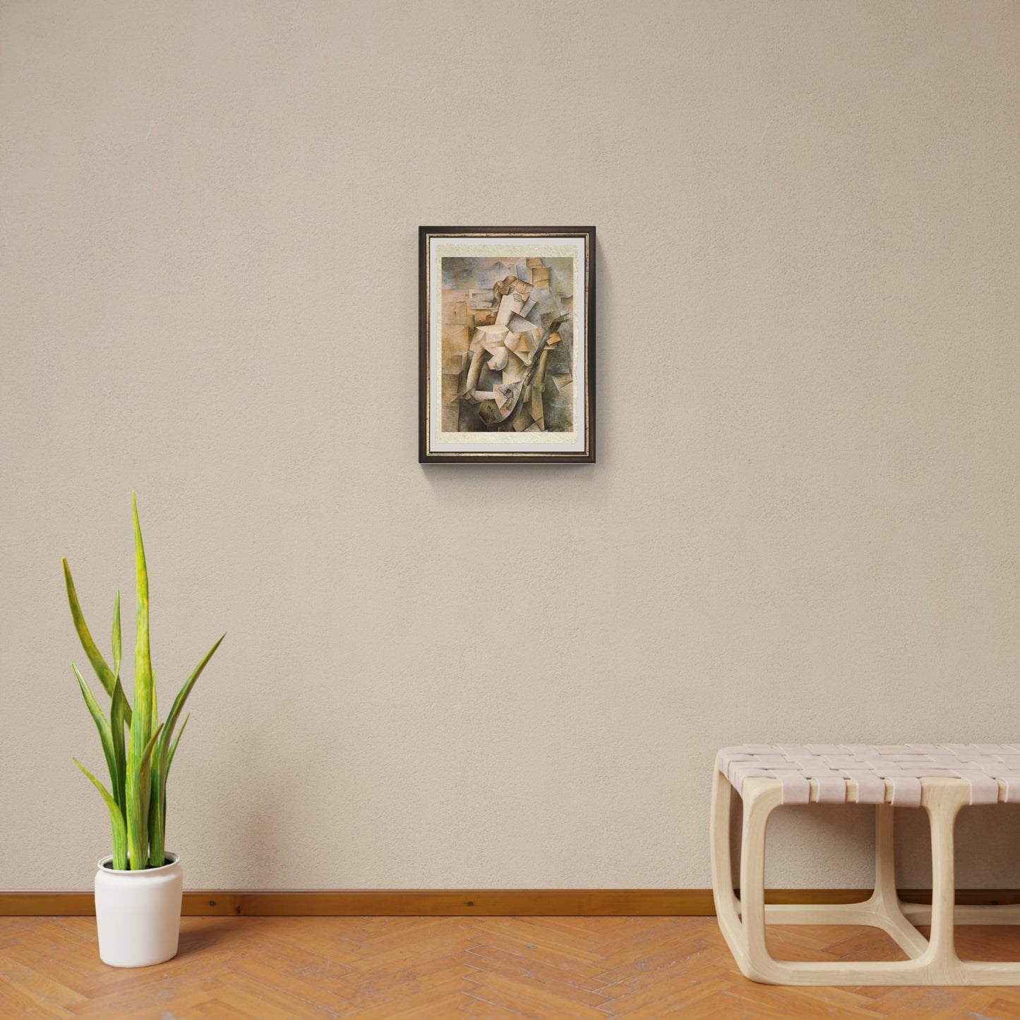 Ragazza con Mandolino di Pablo Picasso su pregiata carta Amalfi