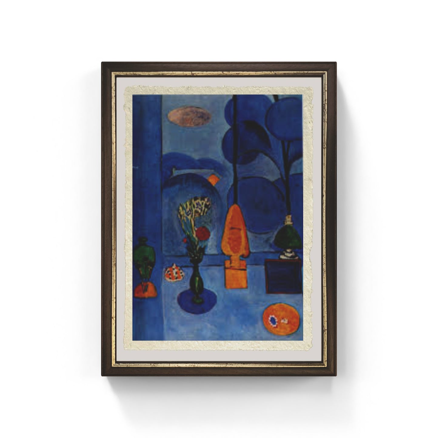 La finestra blu di Henri Matisse su pregiata carta Amalfi