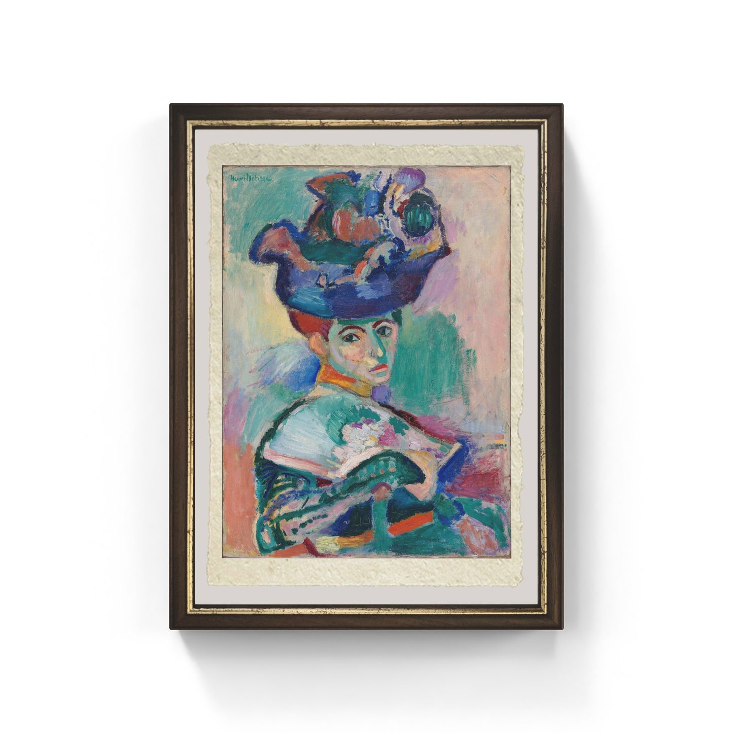 Donna con cappello di Henri Matisse su pregiata carta Amalfi