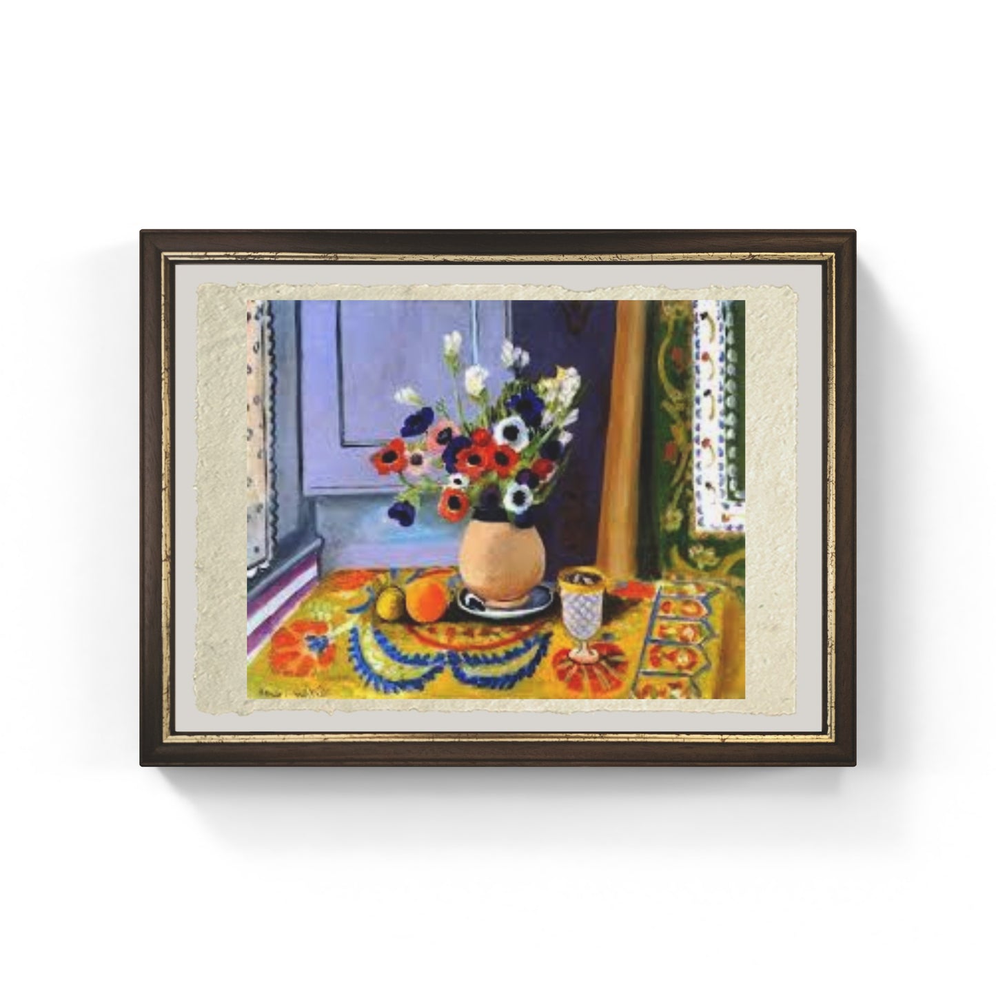 Anemoni in un vaso di terracotta di Henri Matisse su pregiata carta Amalfi