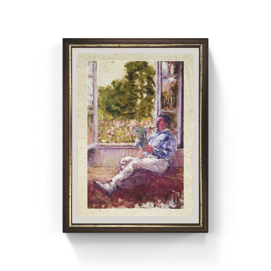 Uomo seduto alla finestra di Marcel Duchamp su pregiata carta Amalfi