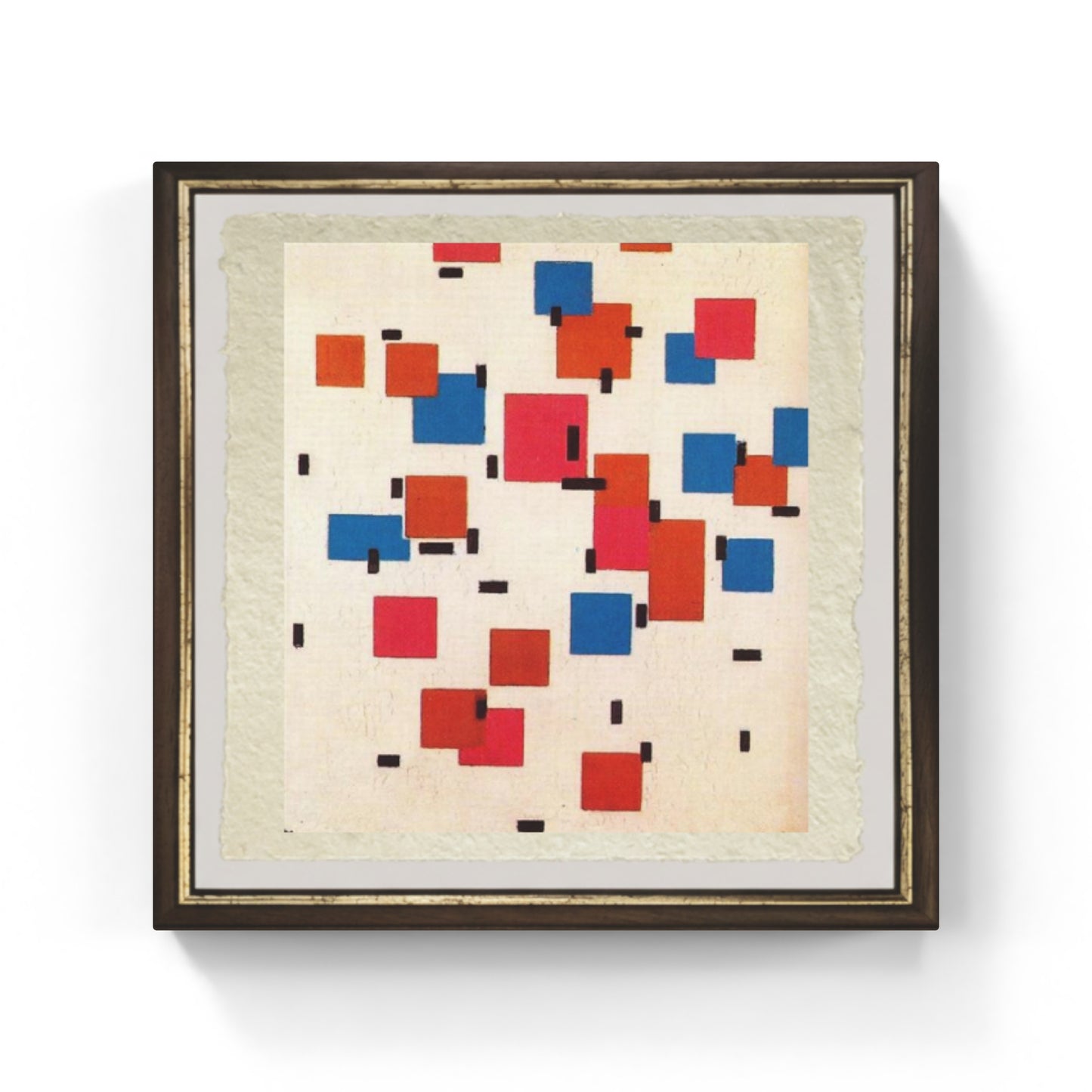 Composizione a colori A di Piet Mondrian su pregiata carta Amalfi