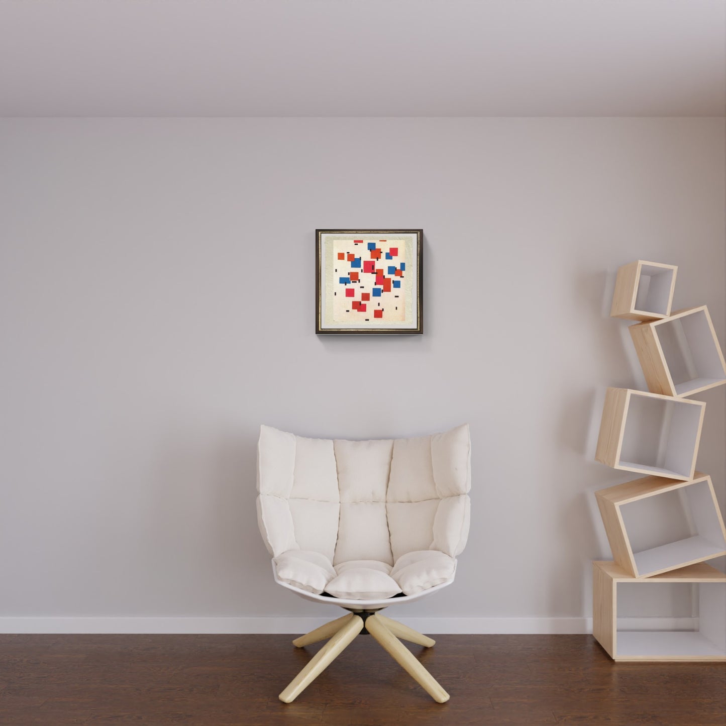 Composizione a colori A di Piet Mondrian su pregiata carta Amalfi