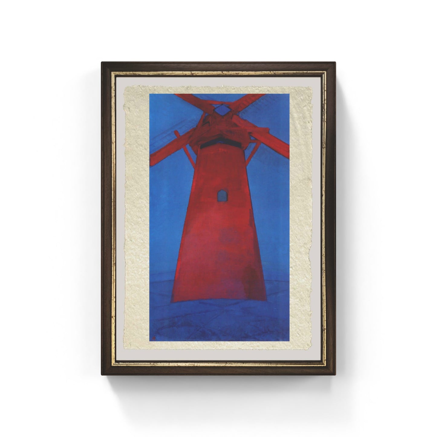 The Red Mill di Piet Mondrian su pregiata carta Amalfi