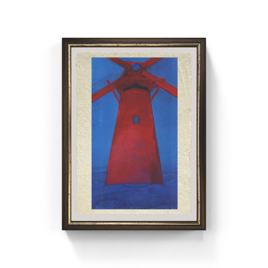 The Red Mill di Piet Mondrian su pregiata carta Amalfi