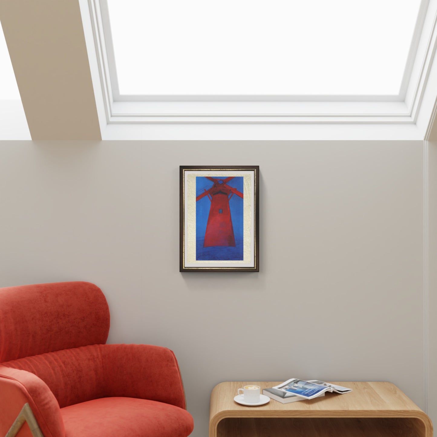 The Red Mill di Piet Mondrian su pregiata carta Amalfi